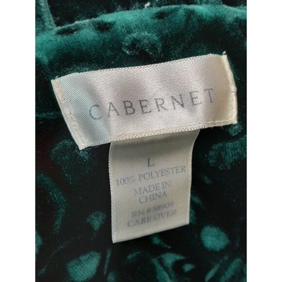Vtg Cabernet Velvet Burnout Floral Emerald Luxurious Holiday Sz Large Comfy Robe - Picture 5 of 8